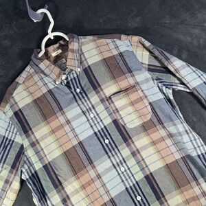 J. Crew Indian Madras Shirt Slim Fit Plaid Button Down Long Sleeve XL‎